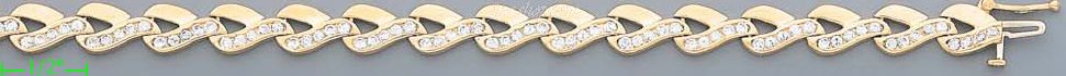 14K Gold Fancy CZ Bracelet - Click Image to Close