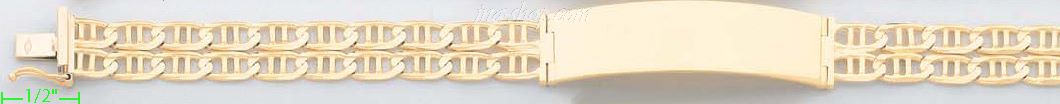 14K Gold Multi-Link ID Bracelet - Click Image to Close