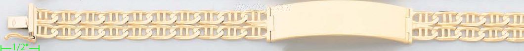 14K Gold Multi-Link ID Bracelet - Click Image to Close
