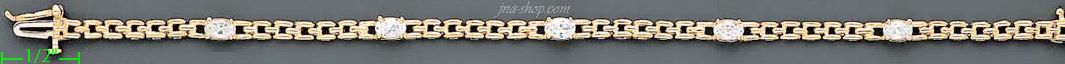 14K Gold Tennis Bracelet - Click Image to Close