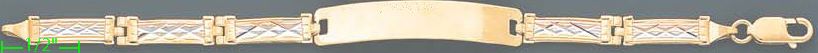 14K Gold 3Color Fancy Bracelet - Click Image to Close