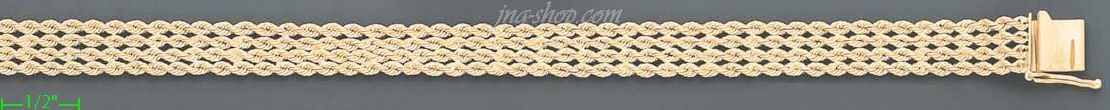 14K Gold Rope ID Bracelet - Click Image to Close