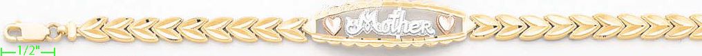 14K Gold Dia-Cut ID Bracelet - Click Image to Close