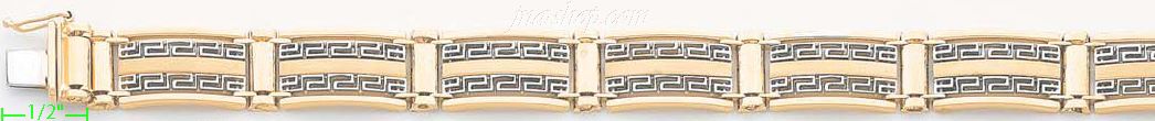 14K Gold Men's Fancy Bracelet - Click Image to Close