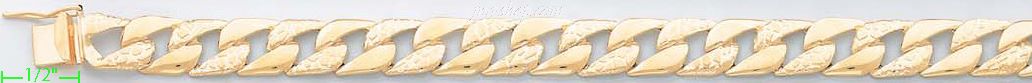14K Gold Stamp Link Bracelet - Click Image to Close