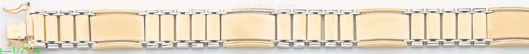 14K Gold Men's Fancy Bracelet - Click Image to Close