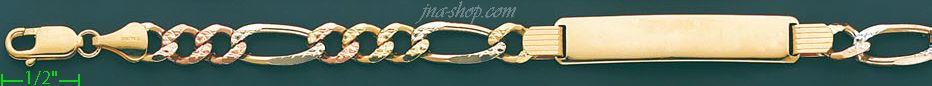 14K Gold Italian Chain ID Bracelet - Click Image to Close