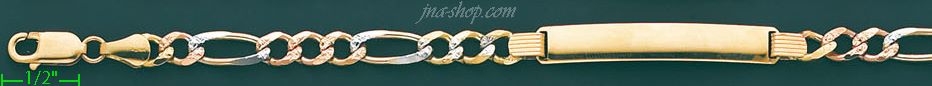 14K Gold Italian Chain ID Bracelet - Click Image to Close