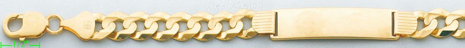 14K Gold Italian Chain ID Bracelet - Click Image to Close