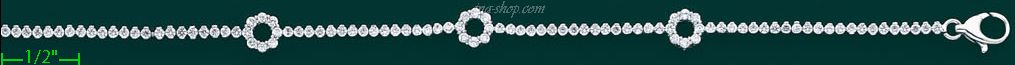 14K Gold Fancy CZ Bracelet - Click Image to Close