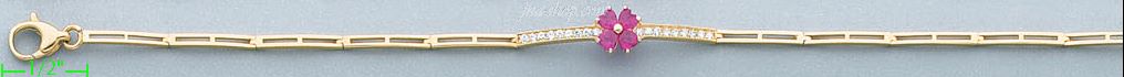 14K Gold Fancy CZ Bracelet - Click Image to Close