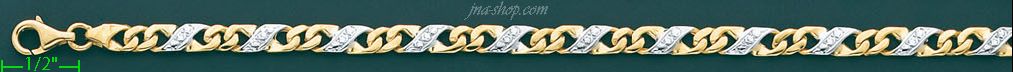 14K Gold Fancy CZ Bracelet - Click Image to Close