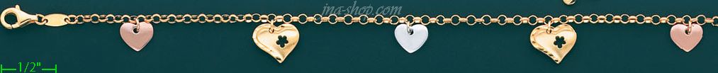 14K Gold Charm Anklet 10 - Click Image to Close