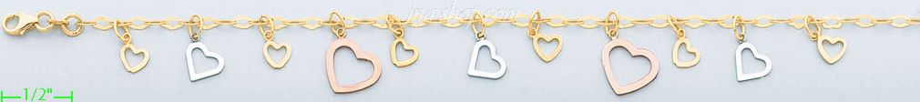 14K Gold Charm Bracelet 7 - Click Image to Close