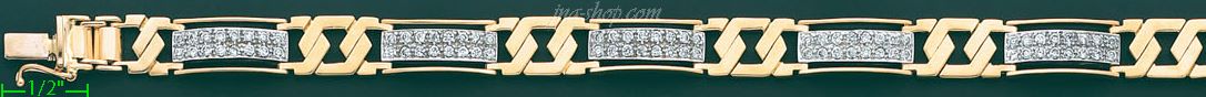 14K Gold Men's Fancy Bracelet - Click Image to Close