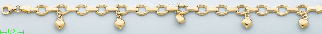 14K Gold Charm Bracelet - Click Image to Close