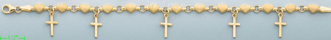 14K Gold Charm Bracelet - Click Image to Close