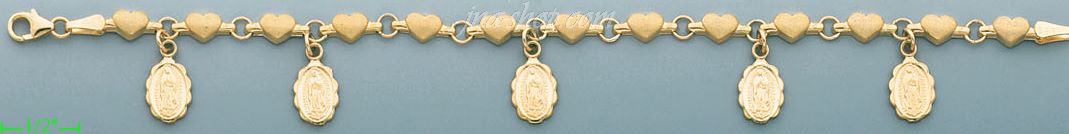 14K Gold Charm Bracelet - Click Image to Close