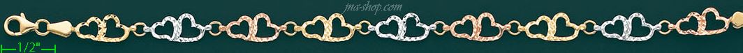 14K Gold Hollow Charm & Light Bracelet - Click Image to Close