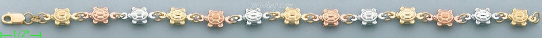 14K Gold Hollow Charm & Light Bracelet - Click Image to Close