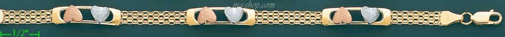 14K Gold Assorted Fancy Bracelet - Click Image to Close