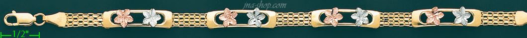 14K Gold Assorted Fancy Bracelet - Click Image to Close