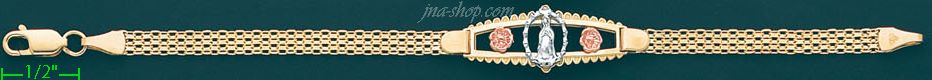 14K Gold 3Color Fancy Bracelet - Click Image to Close