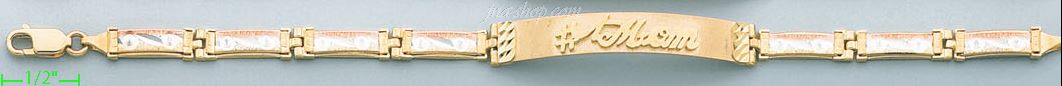 14K Gold 3Color Fancy Bracelet - Click Image to Close