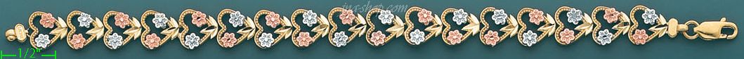 14K Gold Light Dia-Cut Bracelet - Click Image to Close