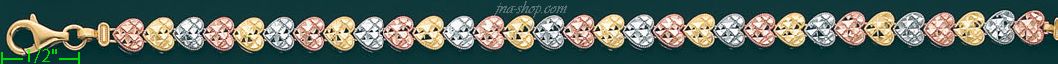 14K Gold Light Dia-Cut Bracelet - Click Image to Close