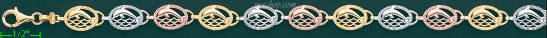 14K Gold Light 3Color DC Bracelet - Click Image to Close