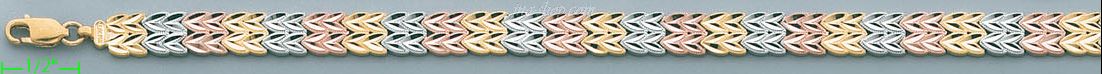 14K Gold Light 3Color DC Bracelet - Click Image to Close