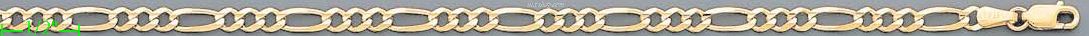14K Gold Figaro 3+1 Chain 7.5" 4mm - Click Image to Close