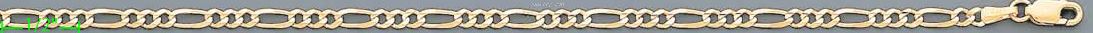14K Gold Figaro 3+1 Chain 7" 3.2mm - Click Image to Close