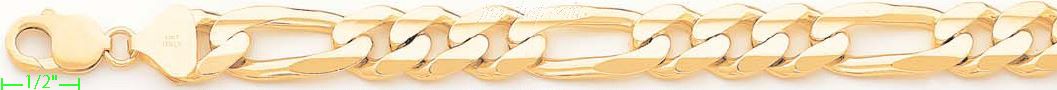 14K Gold Figaro 3+1 Chain 24" 12mm - Click Image to Close