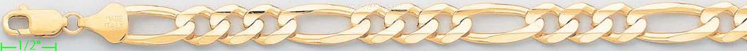 14K Gold Figaro 3+1 Chain 8.5" 9.7mm - Click Image to Close
