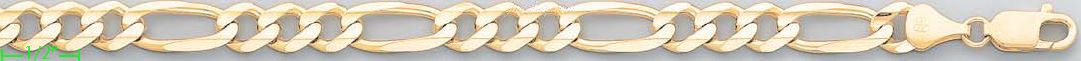 14K Gold Figaro 3+1 Chain 8.5" 8.5mm - Click Image to Close