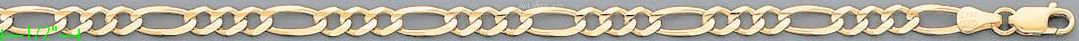 14K Gold Figaro 3+1 Chain 8" 4.9mm - Click Image to Close