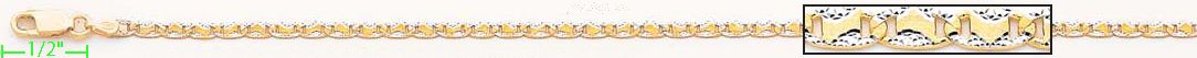 14K Gold Designed Valentino Chain 16" 2.5mm - Click Image to Close