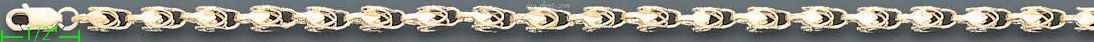 14K Gold Marquise Chain 20" 4mm - Click Image to Close
