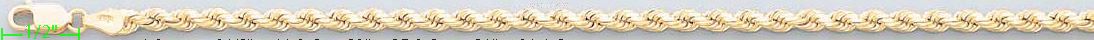 14K Gold Solid Rope DC Chain 8.5" 4mm - Click Image to Close