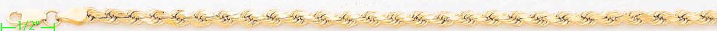 14K Gold Hollow Rope DC Chain 18" 4mm - Click Image to Close