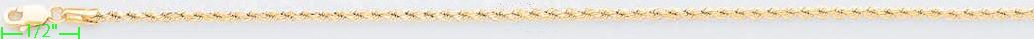 14K Gold Hollow Rope DC Chain 16" 2mm - Click Image to Close