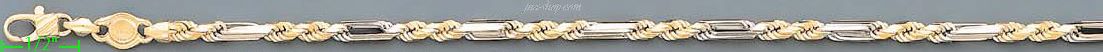 14K Gold Figarope Chain 8" 3.5mm - Click Image to Close