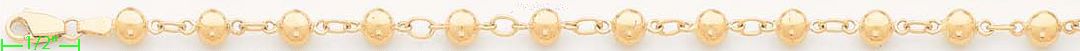 14K Gold Ball Necklace Chain 20" - Click Image to Close