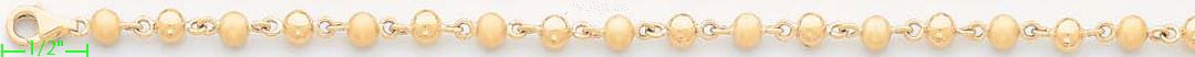 14K Gold Ball Necklace Chain 18" - Click Image to Close