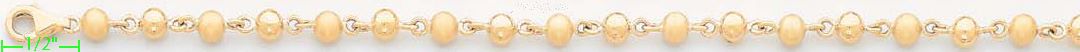 14K Gold Ball Necklace Chain 16" - Click Image to Close