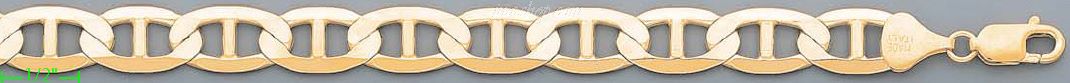 14K Gold Flat Mariner Chain 22" 10.8mm - Click Image to Close