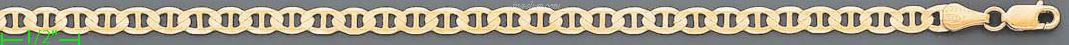 14K Gold Flat Mariner Chain 24" 4.3mm - Click Image to Close