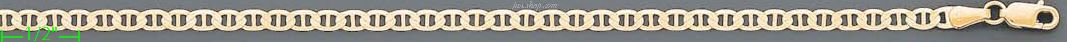 14K Gold Flat Mariner Chain 18" 3.5mm - Click Image to Close